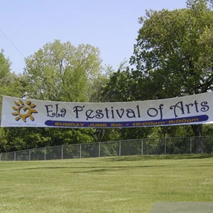 5' x 35' Street Banner with Webbing and Ropes for Lake Zurich Arts Festival Event