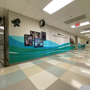 Digitally printed vinyl graphics and 3-Dimensional Lettering as hall way decoration for Northwest Suburban Special Education Organization in Mt. Prospect