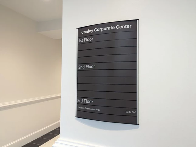 Vista Curved Directory Sign with Printed Strips